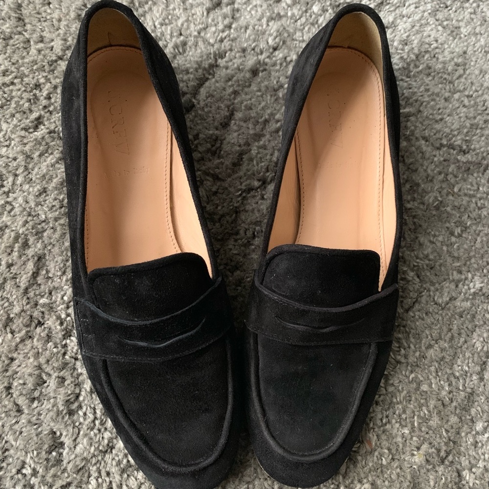 J crew charlie penny loafers in suede size 7 1/2
